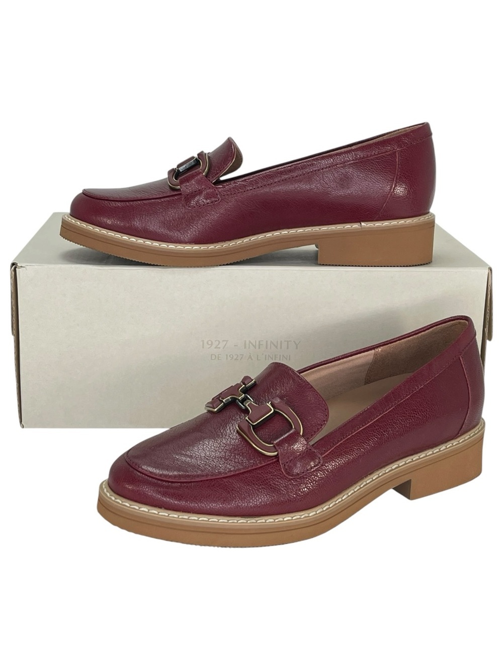 Naturalizer Theo Cranberry Leather Womens Loafers Size 5.5M